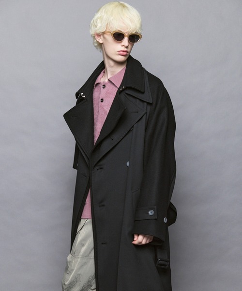 UNISEX》Layering Double Breasted Prime-Over Coat/レイヤリング