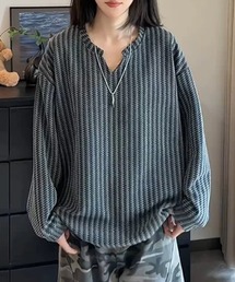 CELENA BEATS（セレナビーツ）の「リラックス Vスリット ワッフル プルオーバー（Tシャツ/カットソー）」