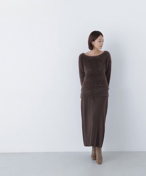 NATURAL BEAUTY BASIC（ナチュラルビューティーベーシック）の「◇フェザーニットセットアップ（ワンピース・レディース・ブラウン/グレー/グレイッシュベージュ・MEDIUM/P/S）」の20枚目の写真