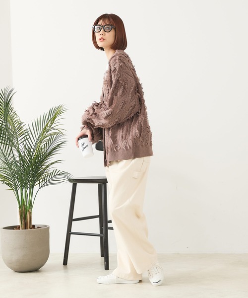 fort point(フォーポイント)の「【C-FORT POINT/フォートポイント】フリンジニットカーディガン(カーディガン/ボレロ・レディース・アイボリー/チャコールグレー/マスタード/ダークブラウン・FREE)」の12枚目の写真