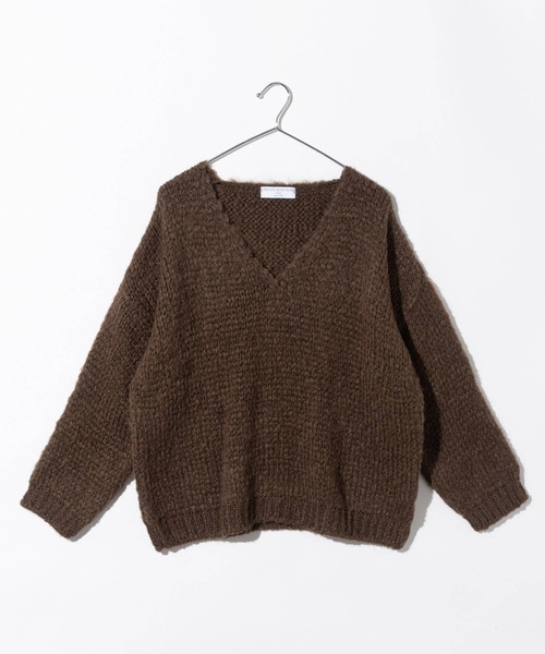 TRICOTS JEAN MARC(トリコットジーンマルク)の「TRICOTS JEAN MARC トリコット ジーン マーク ニット(ニット/セーター・レディース・グレー/グレー系1/ダークブラウン・FREE)」の1枚目の写真