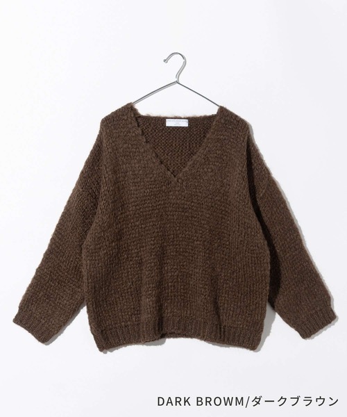 TRICOTS JEAN MARC(トリコットジーンマルク)の「TRICOTS JEAN MARC トリコット ジーン マーク ニット(ニット/セーター・レディース・グレー/グレー系1/ダークブラウン・FREE)」の4枚目の写真