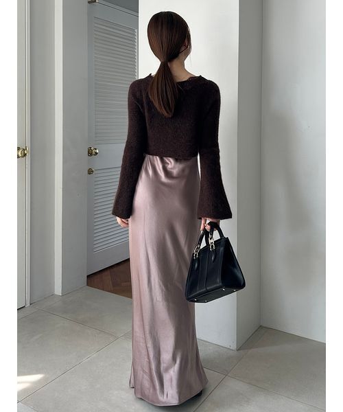 SNIDEL（スナイデル）の「キャミワンピースモヘアカーディガンセット（ワンピース・レディース・ホワイト/ピンク/モカ・0/1）」の11枚目の写真