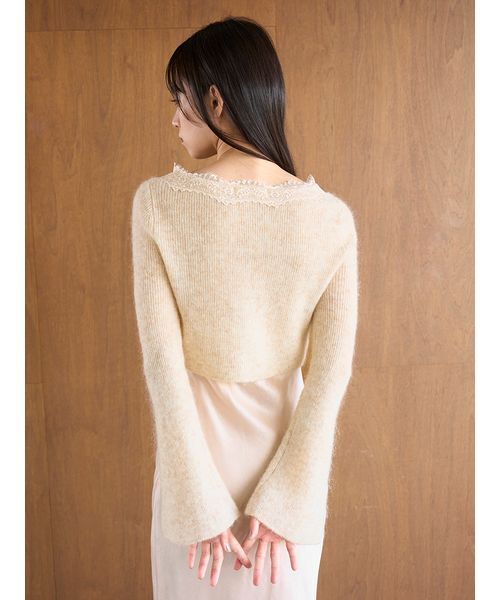 SNIDEL（スナイデル）の「キャミワンピースモヘアカーディガンセット（ワンピース・レディース・ホワイト/ピンク/モカ・0/1）」の22枚目の写真