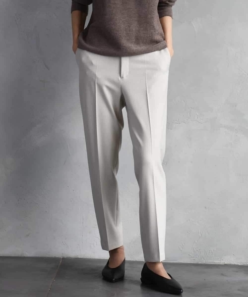 【NEW】ミッシェルクラン（MICHEL ）/テーパードパンツ セール】［定番素材］裏起毛ストレッチテーパードパンツ(機能素材
