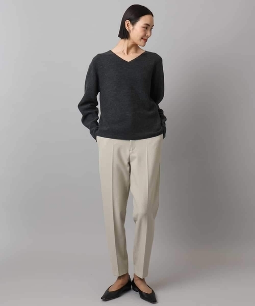 セール】［定番素材］裏起毛ストレッチテーパードパンツ(機能素材