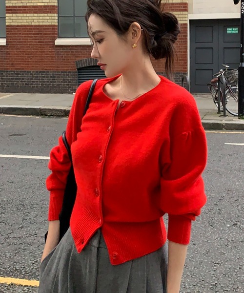 セール】クルーネックニットカーディガン（カーディガン/ボレロ