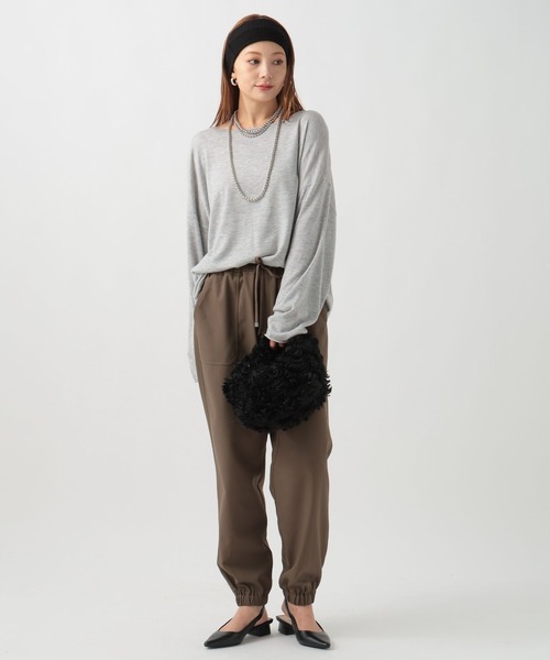 BAYFLOW（ベイフロー）の「[薄地で初秋から活躍する]16Gワイドニットプルオーバー（ニット/セーター・レディース・レッド/グレー/ブルー/ブラック・FREE）」の9枚目の写真