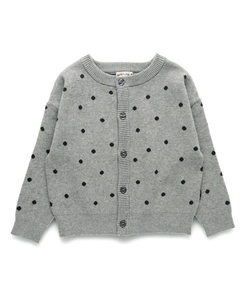 BRANSHES（ブランシェス）の「【b.+A/マシンウォッシャブル】金子綾/ニットカーディガン（ニット/セーター・キッズ・杢グレー/ブラック・L/M/S/XL）」の3枚目の写真