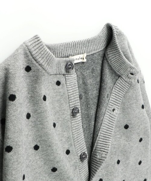 BRANSHES（ブランシェス）の「【b.+A/マシンウォッシャブル】金子綾/ニットカーディガン（ニット/セーター・キッズ・杢グレー/ブラック・L/M/S/XL）」の4枚目の写真