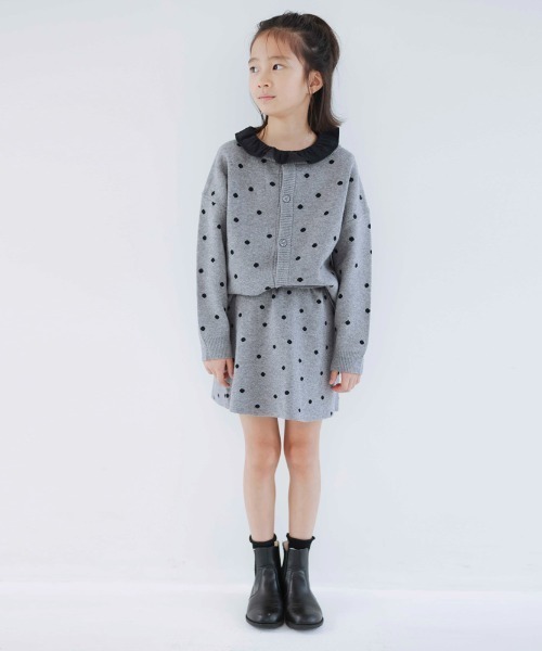 BRANSHES（ブランシェス）の「【b.+A/マシンウォッシャブル】金子綾/ニットカーディガン（ニット/セーター・キッズ・杢グレー/ブラック・L/M/S/XL）」の16枚目の写真