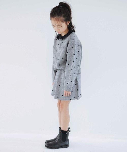 BRANSHES（ブランシェス）の「【b.+A/マシンウォッシャブル】金子綾/ニットカーディガン（ニット/セーター・キッズ・杢グレー/ブラック・L/M/S/XL）」の15枚目の写真