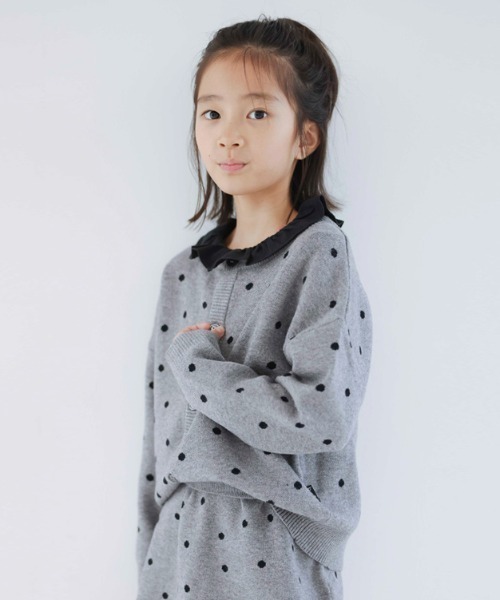 BRANSHES（ブランシェス）の「【b.+A/マシンウォッシャブル】金子綾/ニットカーディガン（ニット/セーター・キッズ・杢グレー/ブラック・L/M/S/XL）」の13枚目の写真