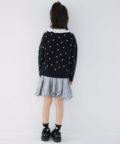 BRANSHES（ブランシェス）の「【b.+A/マシンウォッシャブル】金子綾/ニットカーディガン（ニット/セーター・キッズ・杢グレー/ブラック・L/M/S/XL）」の11枚目の写真