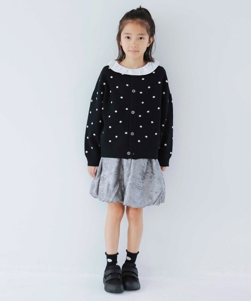 BRANSHES（ブランシェス）の「【b.+A/マシンウォッシャブル】金子綾/ニットカーディガン（ニット/セーター・キッズ・杢グレー/ブラック・L/M/S/XL）」の10枚目の写真