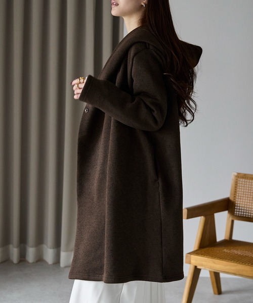 ブラウン ロングコート フード付き 45R サイズ1 カラウティア
