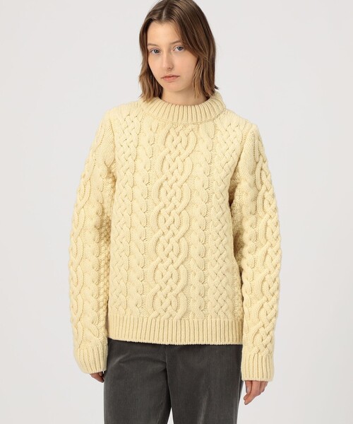 BASERANGE LENS ウールケーブル ハイネックプルオーバー（ニット