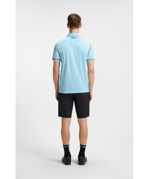BOSS(ボス)の「アクティブ Paddy ゴルフポロシャツ リップストップファブリック(ポロシャツ・メンズ・ライトブルー・XXL/XL/XXXL/S)」の4枚目の写真
