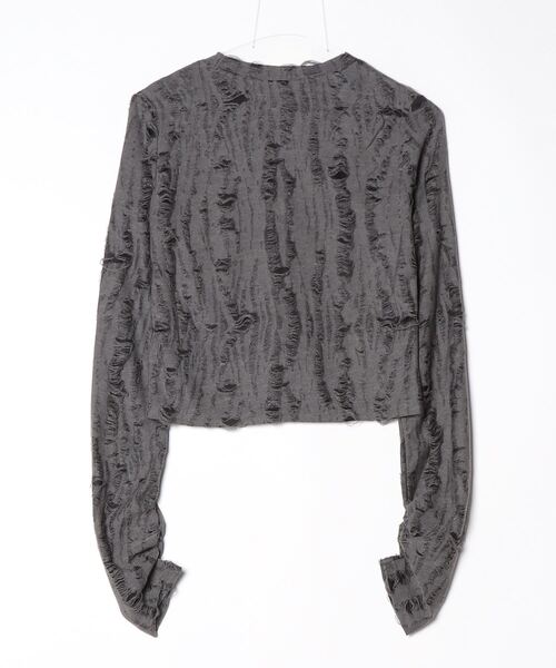 .KOM(ドットコム)の「A'GEM/9 × .kom 『.KOM/ドットケーオーエム』Crushed Texture Long Sleeve Top/クラッシュテクスチャードロングスリーブトップス(Tシャツ/カットソー・レディース・チャコールグレー・FREE)」の6枚目の写真