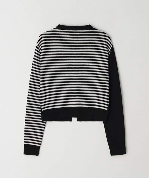 RONRON(ロンロン)の「BACK STRIPE DOT KNIT CARDIGAN BLACK(カーディガン/ボレロ・レディース・その他・FREE)」の2枚目の写真