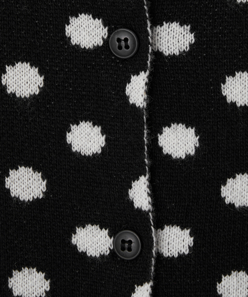 RONRON(ロンロン)の「BACK STRIPE DOT KNIT CARDIGAN BLACK(カーディガン/ボレロ・レディース・その他・FREE)」の4枚目の写真