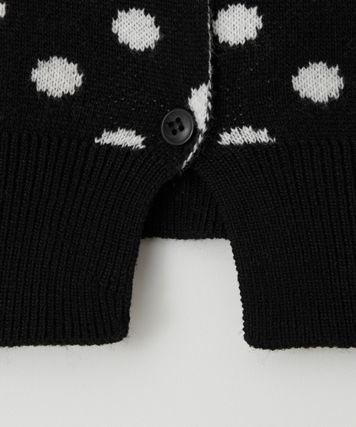 RONRON(ロンロン)の「BACK STRIPE DOT KNIT CARDIGAN BLACK(カーディガン/ボレロ・レディース・その他・FREE)」の6枚目の写真
