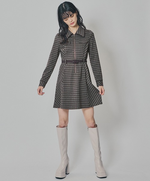 REDYAZEL(レディアゼル)の「クラシカルチェックZIPミニワンピース(ワンピース・レディース・ブラック系その他/ブラウン系その他/ブルー系その他・SMALL/MEDIUM)」の9枚目の写真