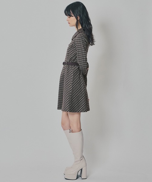 REDYAZEL(レディアゼル)の「クラシカルチェックZIPミニワンピース(ワンピース・レディース・ブラック系その他/ブラウン系その他/ブルー系その他・SMALL/MEDIUM)」の10枚目の写真