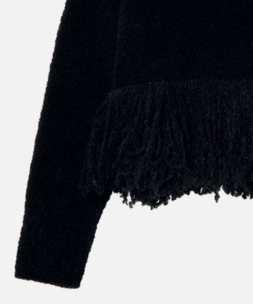 LE CIEL BLEU（ルシェルブルー）の「フリンジヘムプルオーバー / Fringe-Hem Pullover（ニット/セーター・レディース・ホワイト/ブラック/グレー・36）」の8枚目の写真