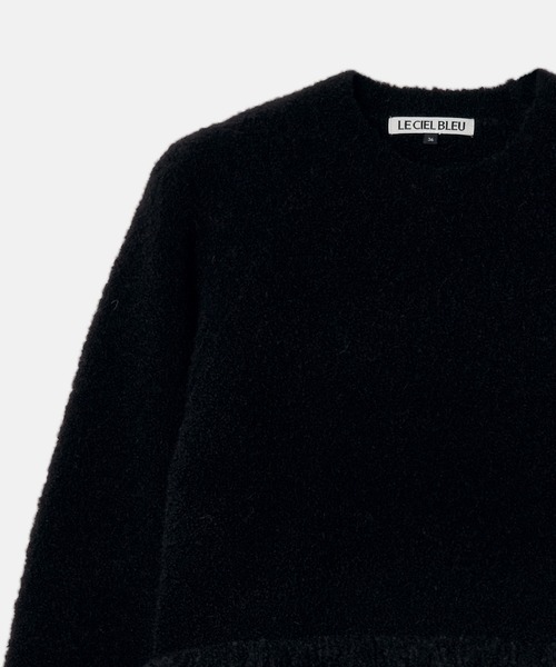 LE CIEL BLEU（ルシェルブルー）の「フリンジヘムプルオーバー / Fringe-Hem Pullover（ニット/セーター・レディース・ホワイト/ブラック/グレー・36）」の9枚目の写真