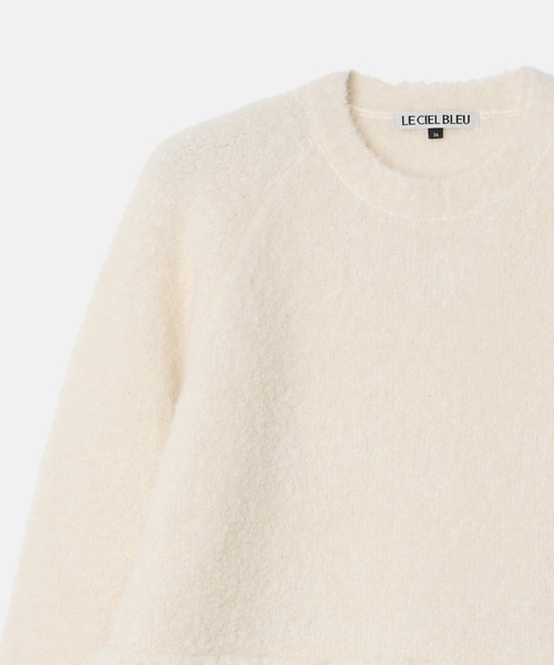 LE CIEL BLEU（ルシェルブルー）の「フリンジヘムプルオーバー / Fringe-Hem Pullover（ニット/セーター・レディース・ホワイト/ブラック/グレー・36）」の11枚目の写真