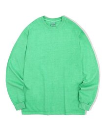 オーバーサイズピッグダイングロングスリーブ-ライトグリーン