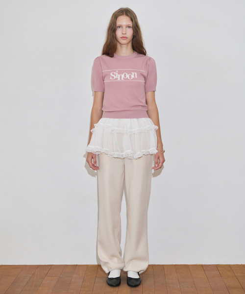 SINOON(シヌーン)の「Sinoon Logo Half Knit (Pink)(ニット/セーター・レディース・ピンク・FREE)」の5枚目の写真
