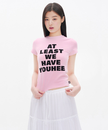 YOUHEE（ユヒ）の「LETTERING T-SHIRT PINK（Tシャツ/カットソー）」