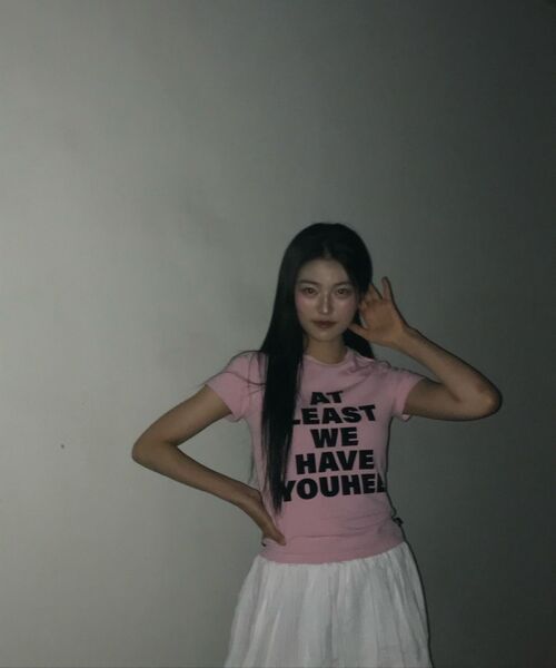 YOUHEE(ユヒ)の「LETTERING T-SHIRT PINK(Tシャツ/カットソー・レディース・その他・FREE)」の10枚目の写真