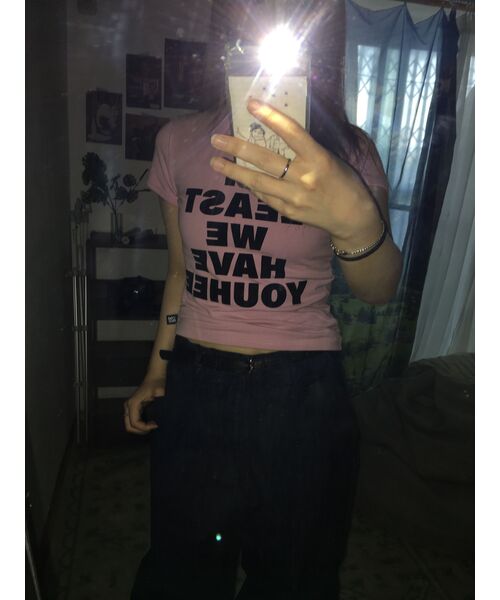 YOUHEE(ユヒ)の「LETTERING T-SHIRT PINK(Tシャツ/カットソー・レディース・その他・FREE)」の16枚目の写真