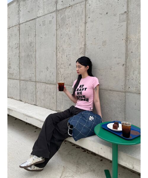 YOUHEE(ユヒ)の「LETTERING T-SHIRT PINK(Tシャツ/カットソー・レディース・その他・FREE)」の21枚目の写真