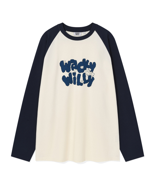 Wacky WiLLy（ワッキーウィリー）の「配色レグランロングスリーブTシャツクリーム（Tシャツ/カットソー・レディース・その他・LARGE/X-LARGE/SMALL/MEDIUM）」の2枚目の写真