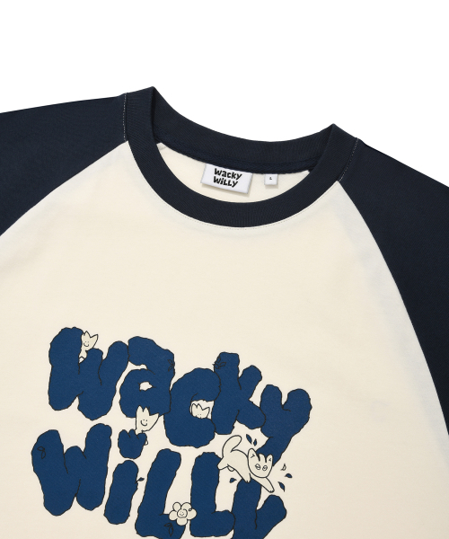 Wacky WiLLy（ワッキーウィリー）の「配色レグランロングスリーブTシャツクリーム（Tシャツ/カットソー・レディース・その他・LARGE/X-LARGE/SMALL/MEDIUM）」の4枚目の写真