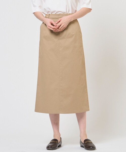 J.PRESS Ladies(J.プレス レディス)の「チノストレッチ ナロー スカート(スカート・レディース・ベージュ系/ネイビー系・S/XS)」の1枚目の写真