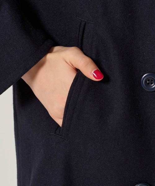 ハート刺繍 ウールミックス ピーコート TINA：JOJUN（ピーコート