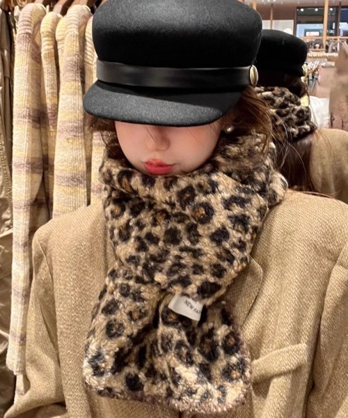 セール】ヒョウ柄もこもこマフラー（マフラー）｜ViViDAY（ビビデー