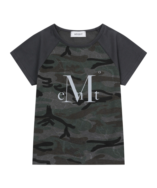 MUCENT（ムセント）の「ラフィンカモナグランスリムフィット半袖Tシャツ（2カラー）（Tシャツ/カットソー・レディース・チャコール/ベージュ・FREE）」の6枚目の写真