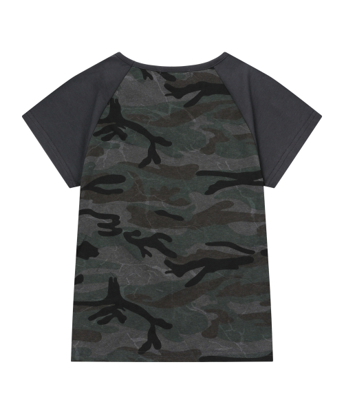 MUCENT（ムセント）の「ラフィンカモナグランスリムフィット半袖Tシャツ（2カラー）（Tシャツ/カットソー・レディース・チャコール/ベージュ・FREE）」の7枚目の写真
