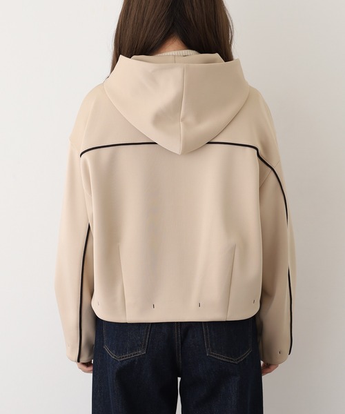 EGLANTINE(エグランティーヌ)の「EGLANTINE ダンボールフーディジャケット(パーカー・レディース・ブラウン/ベージュ/ブラック・38)」の21枚目の写真
