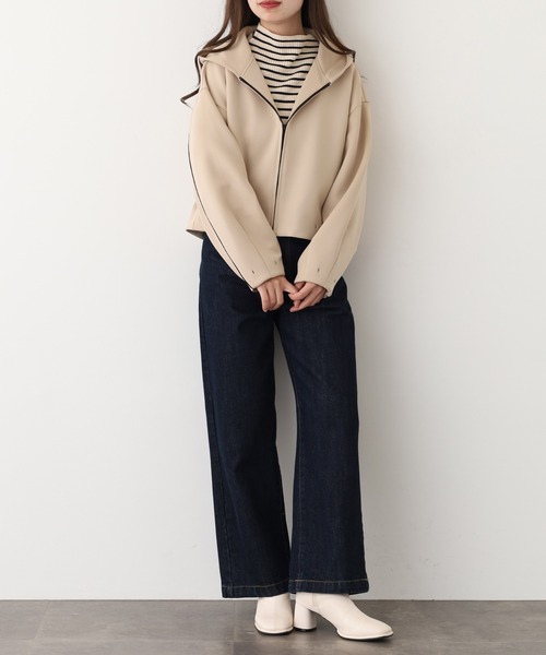 EGLANTINE(エグランティーヌ)の「EGLANTINE ダンボールフーディジャケット(パーカー・レディース・ブラウン/ベージュ/ブラック・38)」の18枚目の写真