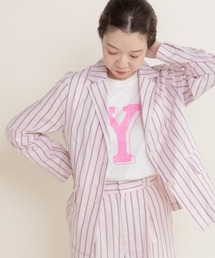 CHILD WOMAN | 40/-オックスマルチストライプ ダブルテーラードジャケット(セットアップ対応)(テーラードジャケット)