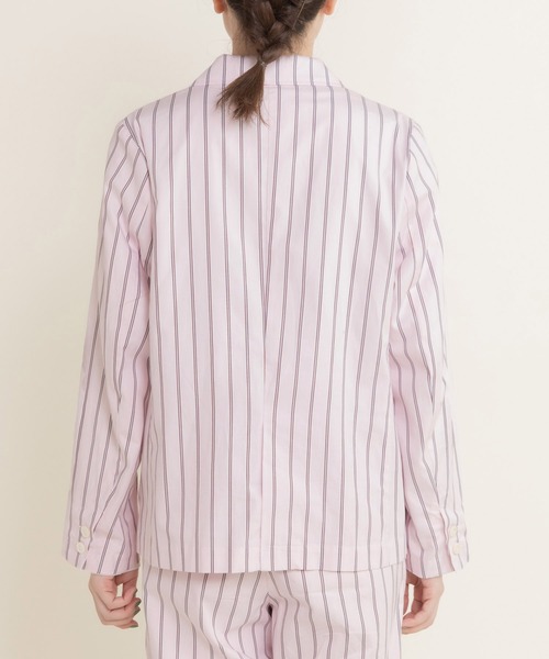 CHILD WOMAN（チャイルドウーマン）の「40/-オックスマルチストライプ ダブルテーラードジャケット(セットアップ対応)（テーラードジャケット・レディース・ピンク・FREE）」の22枚目の写真