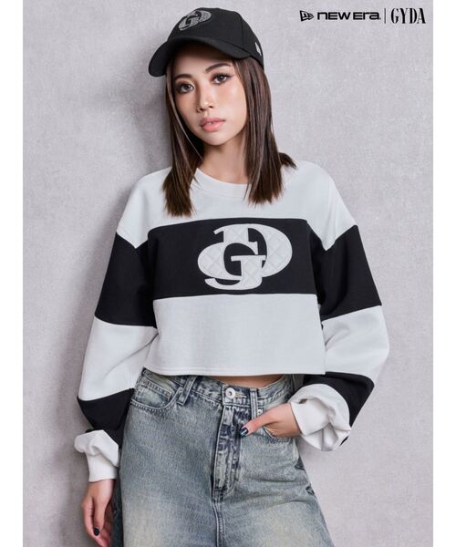 GYDA（ジェイダ）の「GD fake leather patch shortトップス（Tシャツ/カットソー・レディース・オフホワイト/ピンク/ミント・FREE）」の2枚目の写真
