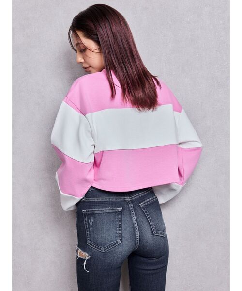 GYDA（ジェイダ）の「GD fake leather patch shortトップス（Tシャツ/カットソー・レディース・オフホワイト/ピンク/ミント・FREE）」の9枚目の写真